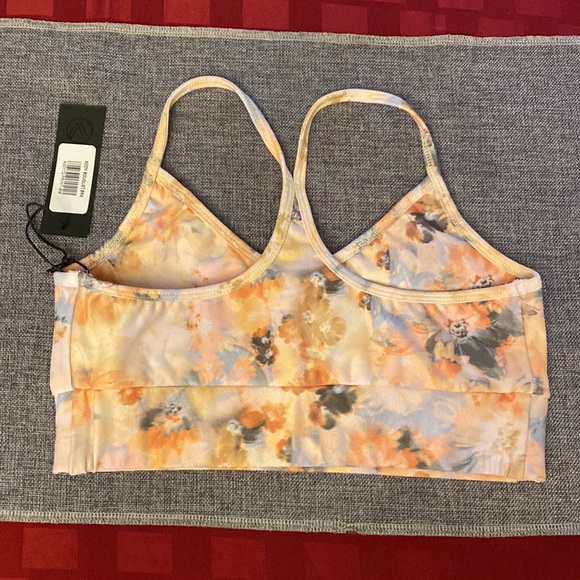 SAVVI ADDY SM Spaghetti Strap RACERBACK Floral Pattern Sports Bra - Picture 6 of 8